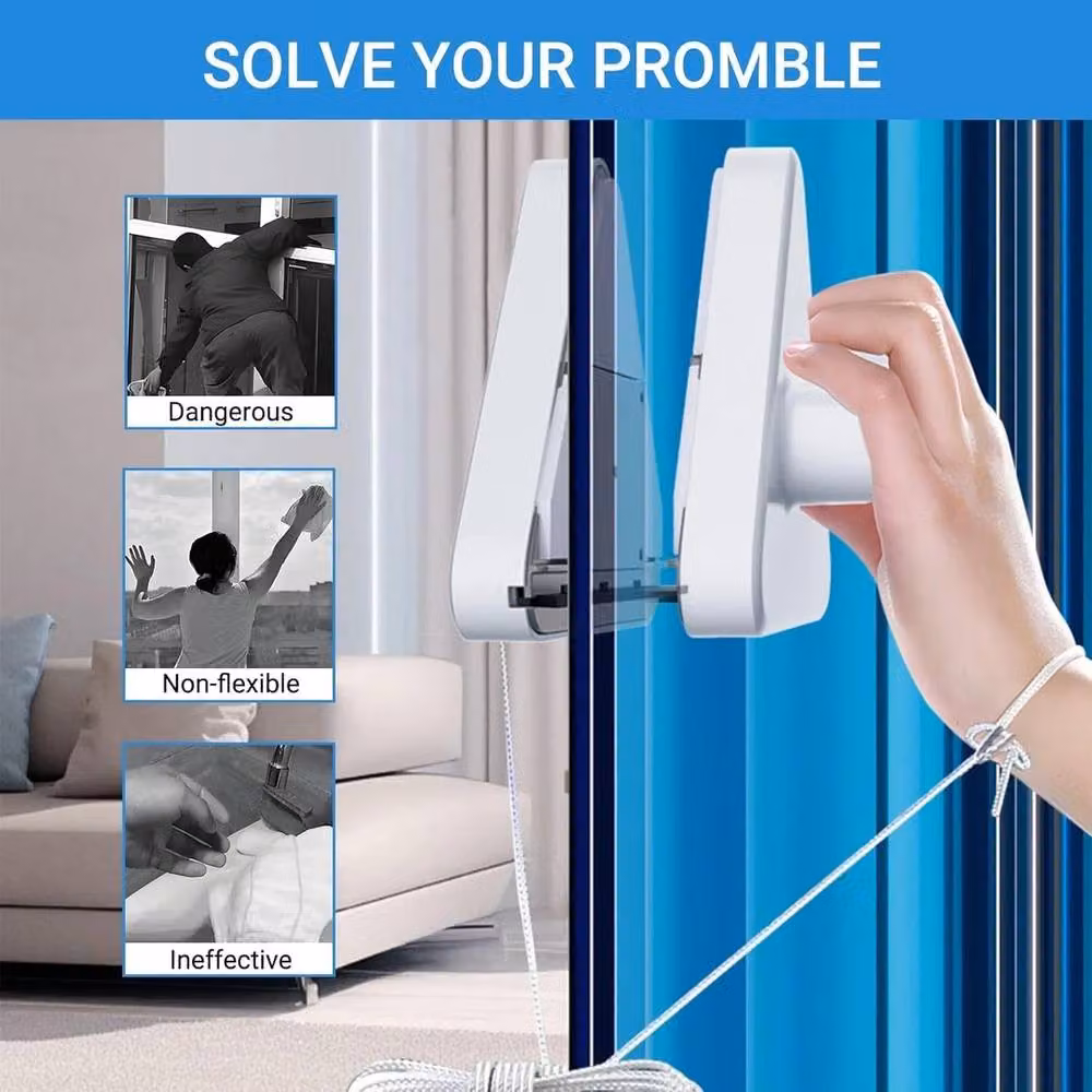NESTLUNE Double Sided Indoor and Outside Window Cleaner Squeegee, White, W: 100 cm, H: 15 cm – 2