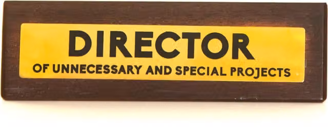Boxer Gifts Director Wooden Tabletop Desk Sign in Brown and Gold