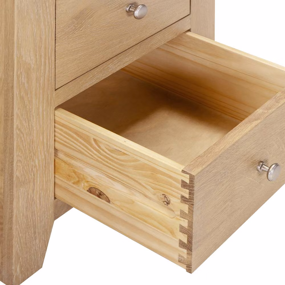 Seconique Windsor 3 Drawer Dressing Table in Brown Wood – 3