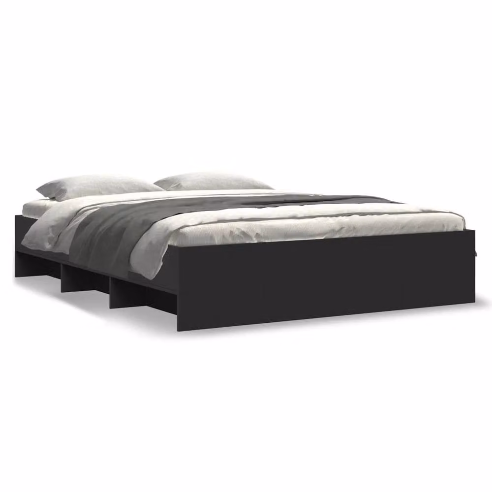 Berkfield Home Durable Engineered Wood Bed Frame in Black, W/D/H: 160 x 200 cm – 3