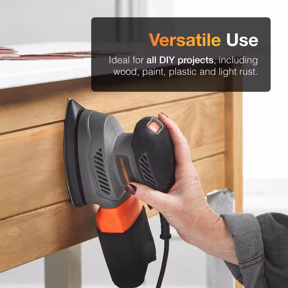 MasterWorx Electric Detail Sander with Dust Collector, 13000RPM, Grey – 7