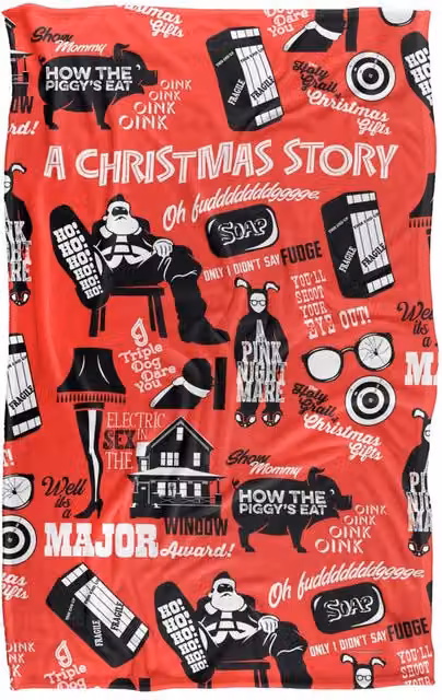 Warner Bros. A Christmas Story Icon Collage Super Soft Fleece Throw Blanket, Multicolour, W/D/H: 91 x 147 cm – 5
