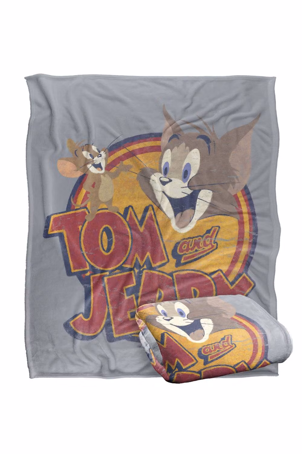 Warner Bros. Tom & Jerry Silky Touch Super Soft Fluffy Throw Blanket, Grey and Multicolour, Large – 2