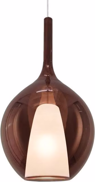 Netlighting Kalique Il Copper Globe Dome Pendant Ceiling Light with Transparent Glass, Diameter: 28 cm – 1