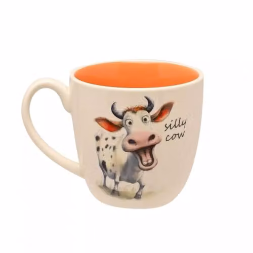 Widdop and Co Funny Silly Cow Ceramic Mug, Multicolour, 300ml