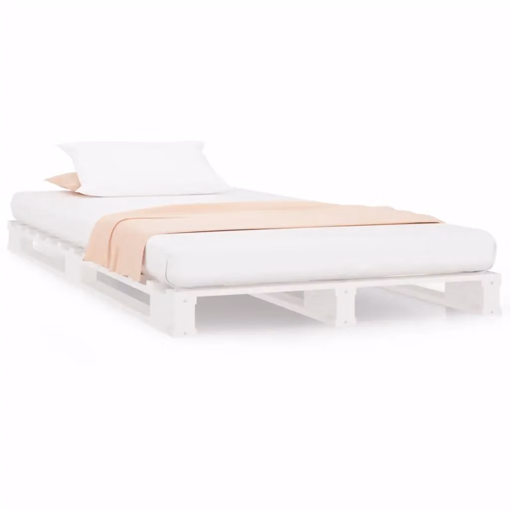 Berkfield Home White Pallet Bed Made from Solid Pine Wood W/D/H: 90 x 200 cm – 2