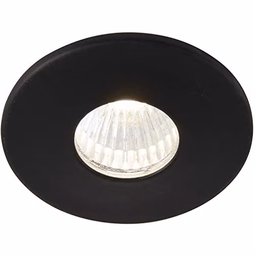 Loops Mini Recessed Downlight Fixture, 4W Cool White LED, Matt Black Aluminium, IP44 Rated, Dimmable