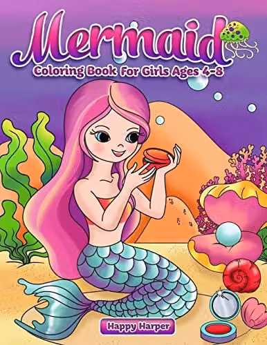 Happy Harper Multicolour Mermaid Childrens Coloring Book