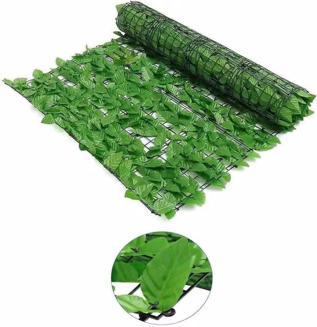 NESTLUNE Green Artificial Ivy Hedge Garden Privacy Fence Screen, W: 100 cm, H: 15 cm – 1