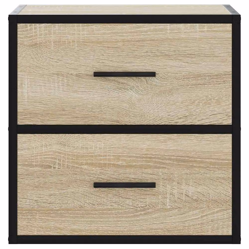 Berkfield Home Set of 2 Wall-mounted Bedside Cabinets in Sonoma Light Oak, W: 40 cm, D: 31 cm, H: 39.5 cm – 3