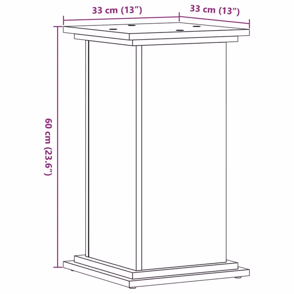Berkfield Home Modern Smoked Oak Plant Stand, Brown, W/D/H: 33 x 33 x 60 cm – 4