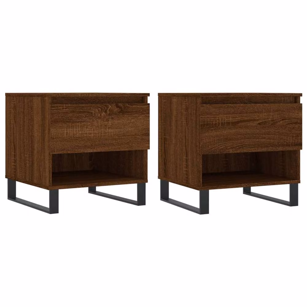 Berkfield Home Modern Coffee Tables, 2 Piece Set, Brown Oak, W/D/H: 50 x 46 x 50 cm – 2