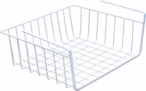 St Helens Home & Garden White Metal Mesh Under Shelf Hanging Storage Basket, Width: 30 cm – 1