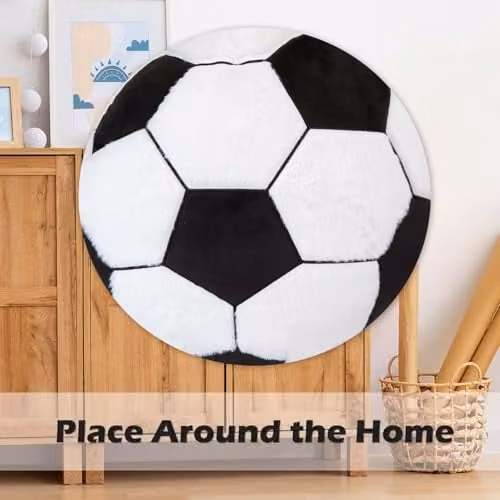 VFM e-Store White Plush Football Wall Decoration, W: 41 cm, H: 34 cm – 4