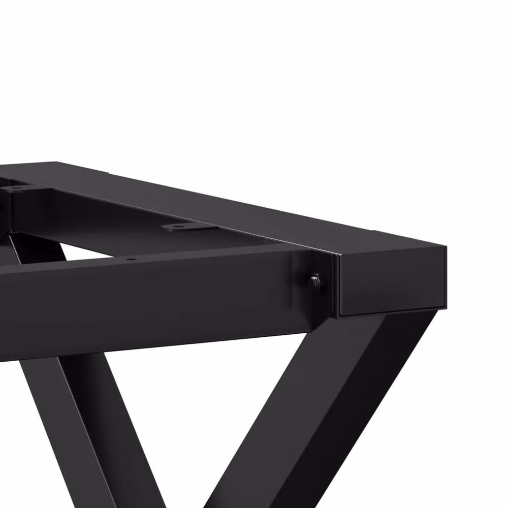 Berkfield Home Durable X-Frame Dining Table Legs in Black Steel, W/D/H: 140 x 60 x 73 cm – 4