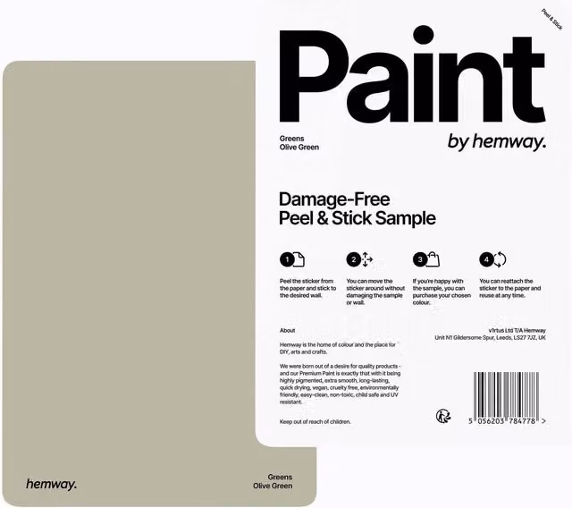 Hemway Chalk Based Furniture Paint A5 Sample in Olive Green