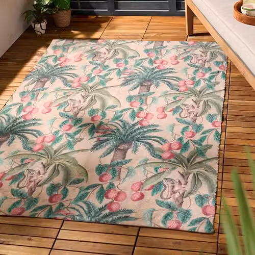 Riva Home Monkey Palm Rug, Beige and Multicolour, W/D/H: 120 x 170 cm – 2
