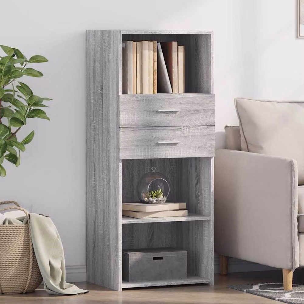 Berkfield Home Grey Sonoma Highboard in Matt MDF, W/D/H: 50 x 42.5 x 124 cm – 2