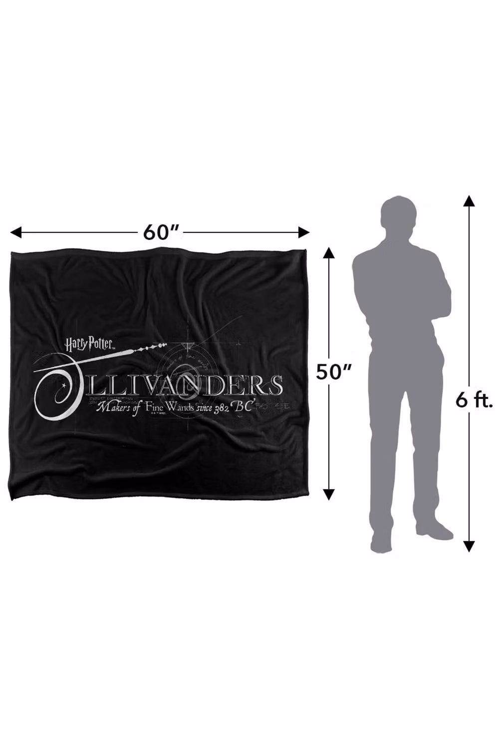 Warner Bros. Harry Potter Ollivanders Wand Makers Super Soft Fleece Throw Blanket, Multicolour, W: 152.4 cm x D: 127.0 cm – 6
