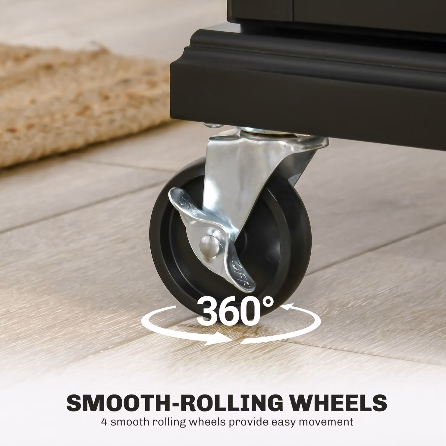 HOMCOM Modern Black Kitchen Island Cart with MDF and Metal Construction – 6
