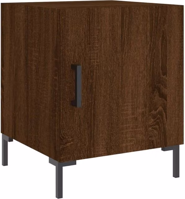 Berkfield Home Modern Bedside Cabinets, 2 Piece Set in Brown Oak, W/D/H: 40 x 40 x 50 cm – 1
