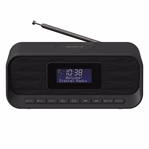 Groov-e Zeus DAB+ and FM Clock Radio with Bluetooth and 3.5 mm Jack, Black – 1