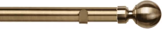 New Edge Blinds Metal Eyelet Curtain Pole Set with Met Ball Finials in Gold and Bronze, Length: 390 cm