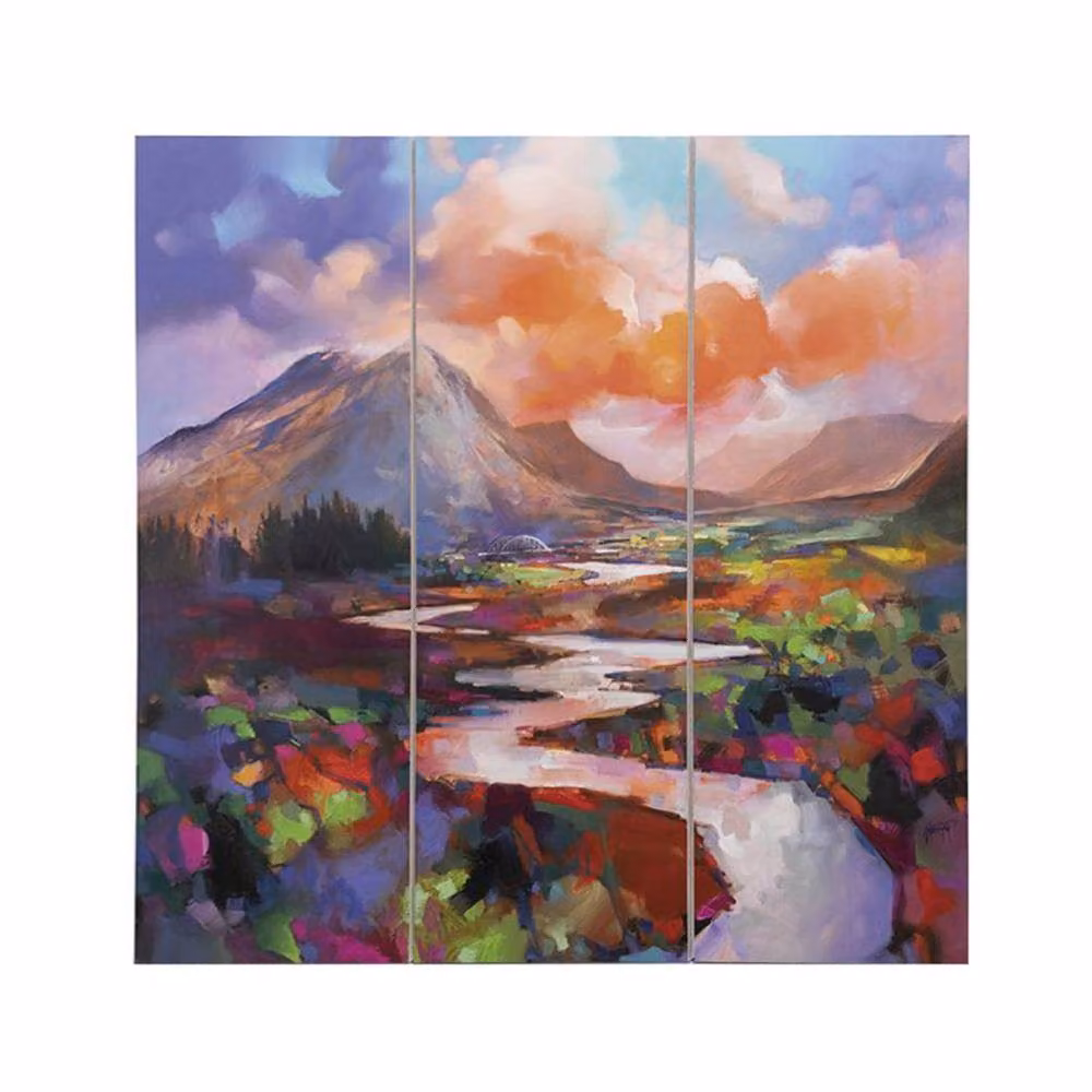 Scott Naismith Etive Flow Multicolour Wood Square Wall Plaque – 2