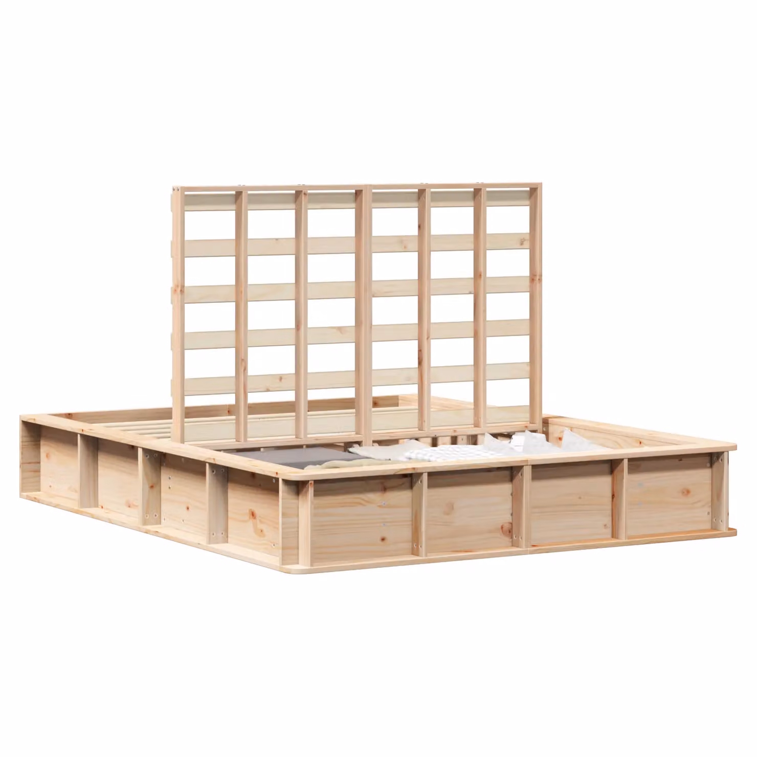 Berkfield Home Modern Solid Pine Bed Frame with Lift-Up Storage, Brown, W/D/H: 150 x 200 cm – 2