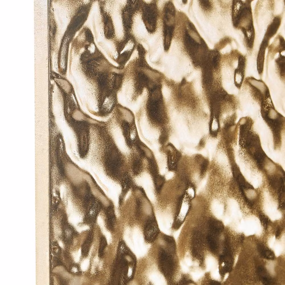 Wyld and Coco Gold Metal Abstract Geometric Rectangular Wall Decor Hanging Accent Piece – 3