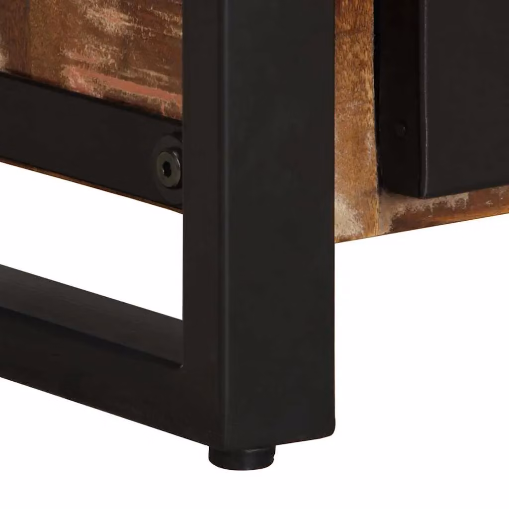Berkfield Home Set of 2 Rustic Mango Wood Bedside Cabinets in Multicolour – 5