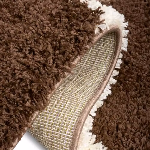 Bravich Checked Shaggy Rug in Brown, W x D: 60 x 110 cm – 7