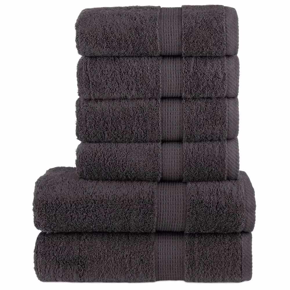 Berkfield Home Soft SOLUND 6 Piece Premium Cotton Terry Towel Set in Anthracite, 600 gsm – 2