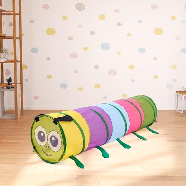 Livingandhome Foldable Caterpillar Pop-up Play Tunnel for Kids, Multicolour