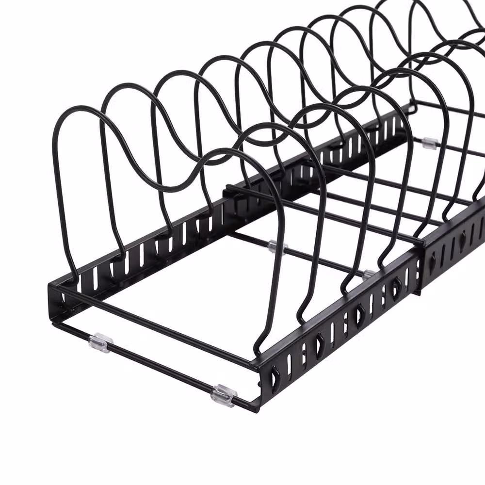Garden Sanctuary Expandable Metal Pot Pan Lid Rack Organiser with 10 Dividers in Black – 5