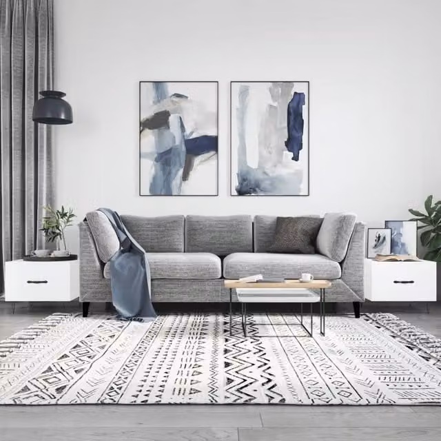 Berkfield Home Set of 2 White Square Coffee Tables, W/D/H: 50 x 50 x 40 cm – 1