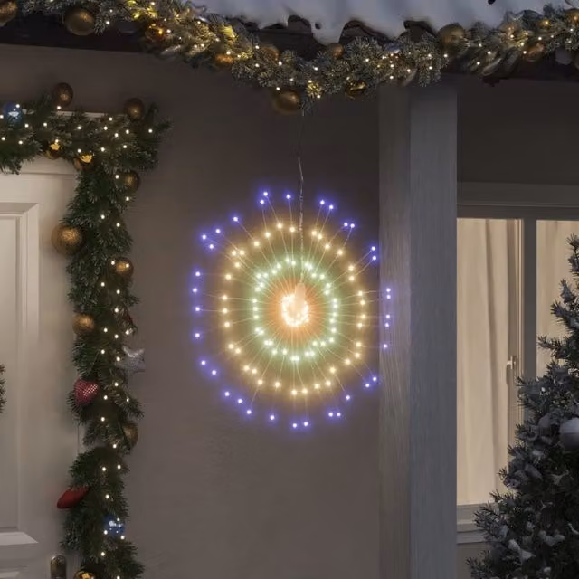 Berkfield Home Christmas Starburst Lights, 2 Pack, 140 LEDs, Multicolour, 17 cm – 1
