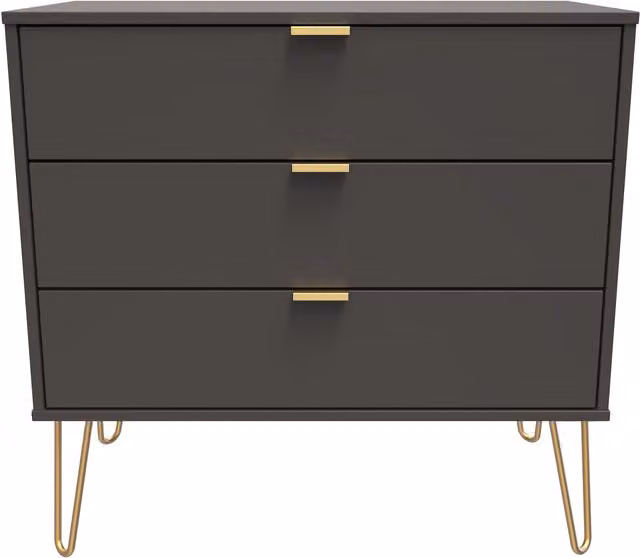 Ready Assembled 2 U Fuji 3 Drawer Chest in Dark Grey – 1