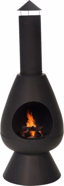 JSH Matt Black Outdoor Wood Burning Chiminea