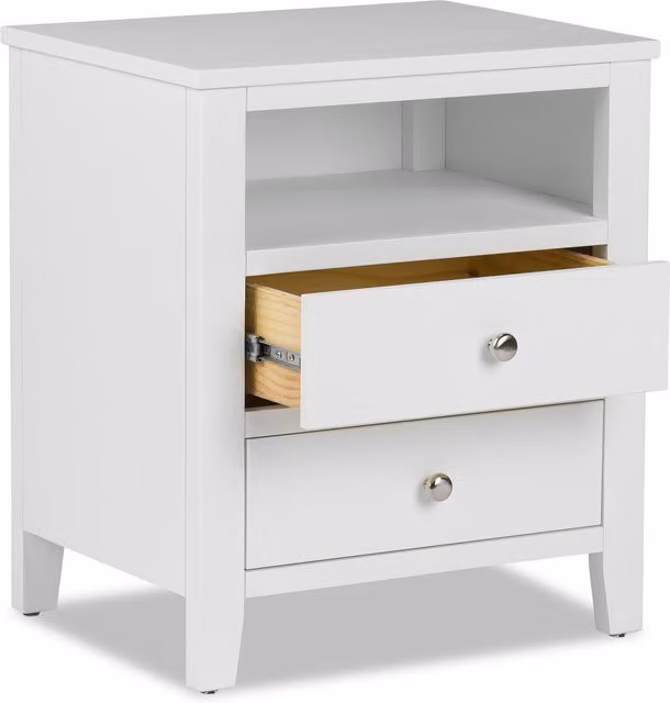 Brooklyn Modern White Bedside Table