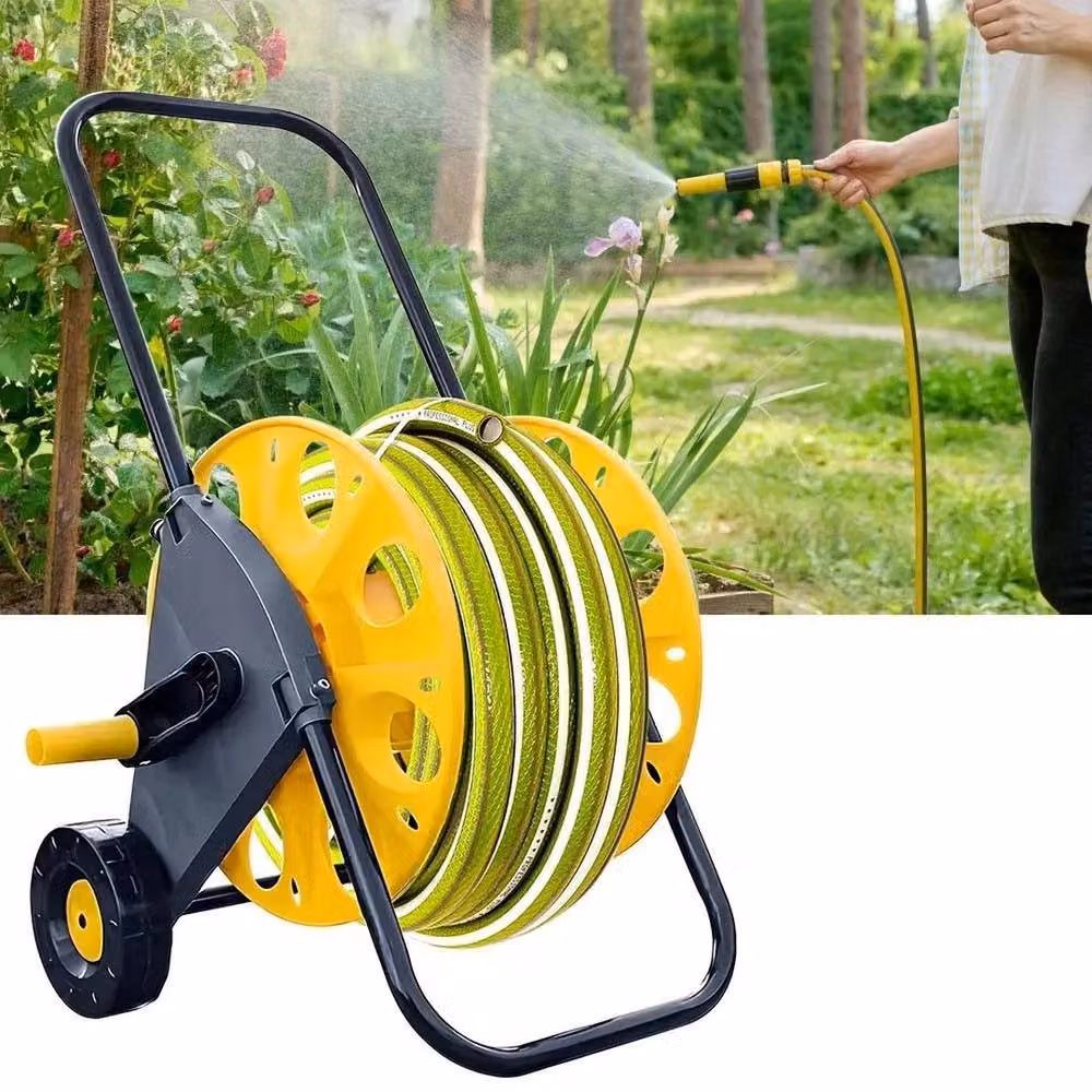 SPETLEK Garden Hose Reel Trolley with 60m Water Pipe in Yellow – 3