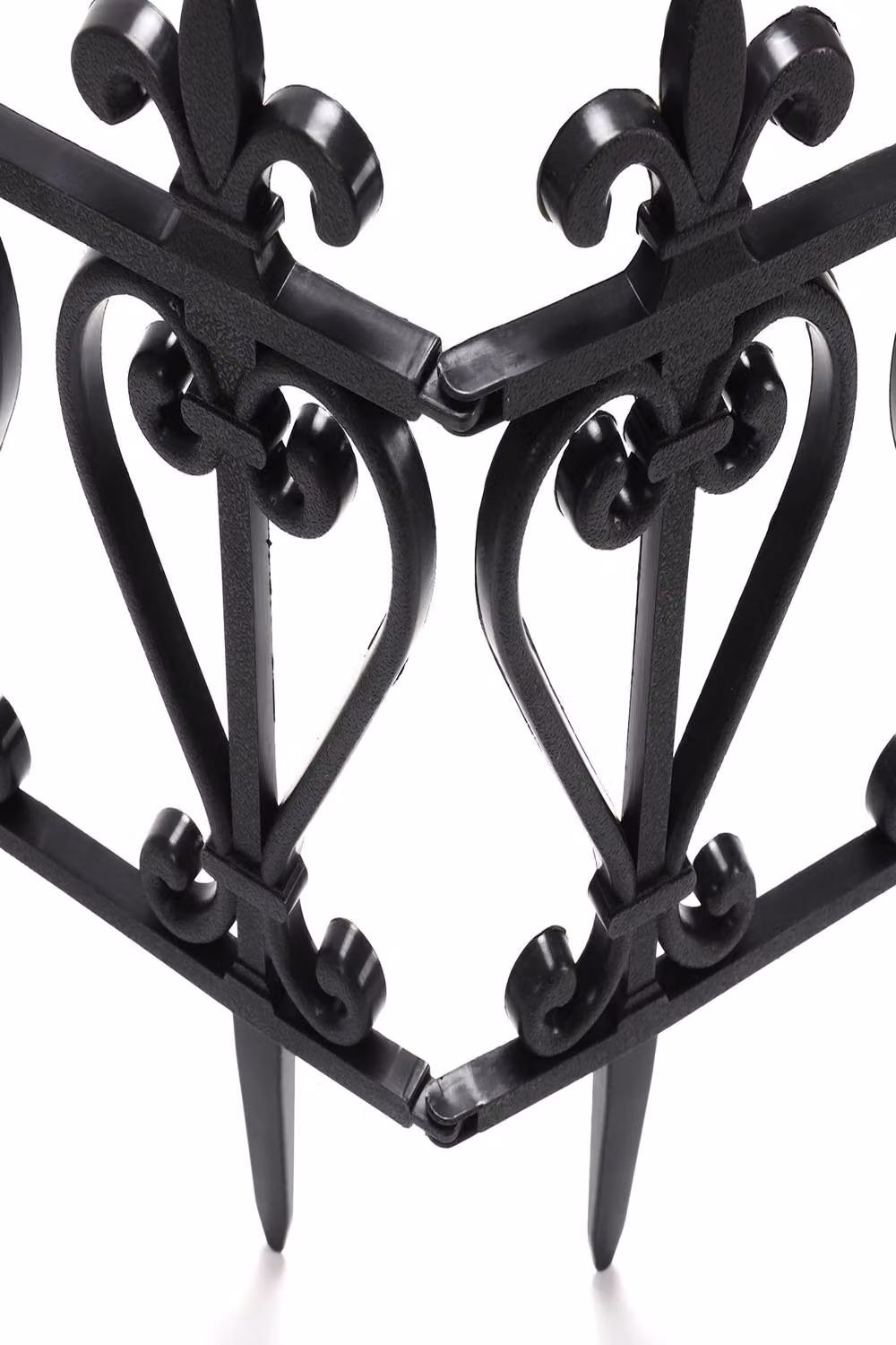 Garden Sanctuary Set of 3 Black Plastic Decorative Garden Border Fence Outdoor Lawn Edging – 7