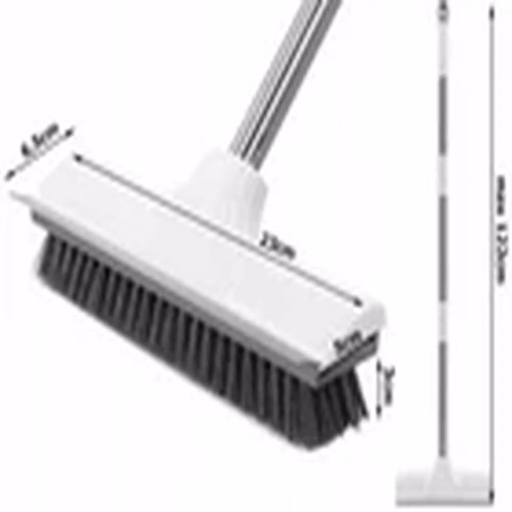 EONLION 2 in 1 Long Handle Floor Tile and Deck Cleaning Brush with Scraper and Telescopic Handle in White – 2