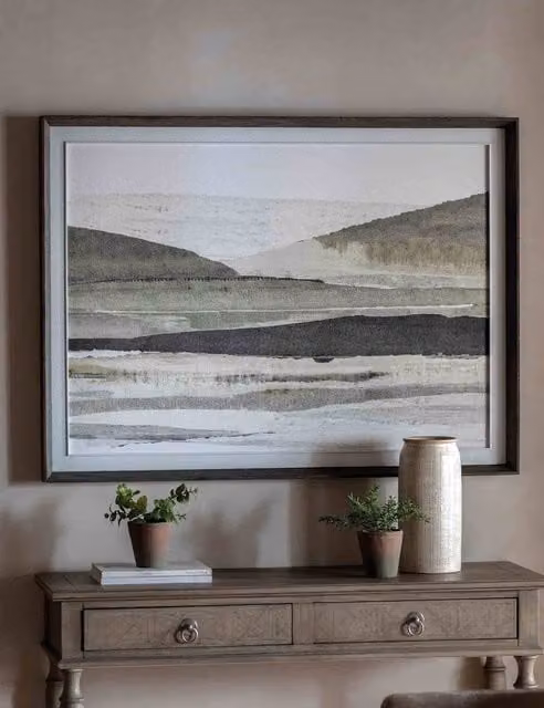 Gallery Direct Morning Mirage Abstract Framed Canvas Illustration in Green
