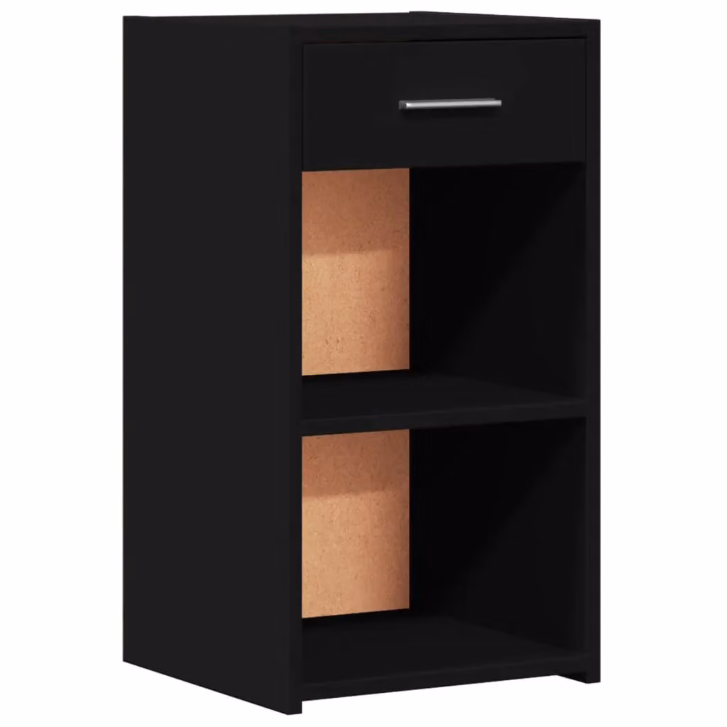 Berkfield Home Set of 2 Black Bedside Cabinets in Engineered Wood, W/D/H: 35 x 34 x 65 cm – 4