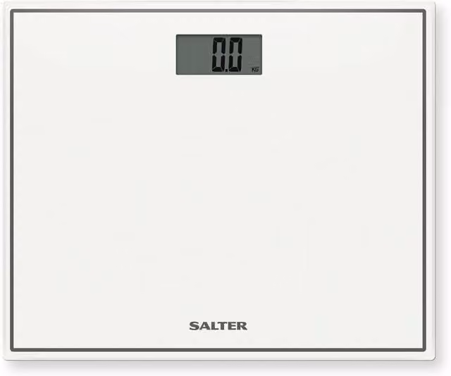 Salter White Electronic Compact Personal Glass Scale with Digital Display