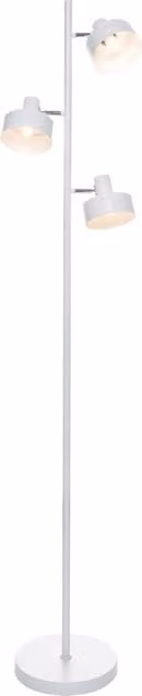 Litecraft Alyssa 3 Light Adjustable Task Floor Lamp in Chrome and White