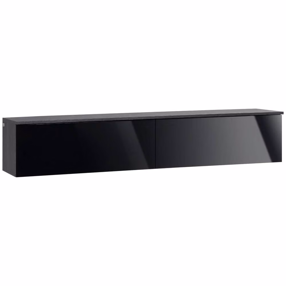 Wyld Haus Elkaro High Gloss Floating TV Bench in Grey and Black for TVs up to 70 inch, W: 160.0 cm, H: 35.0 cm, D: 32.0 cm – 2