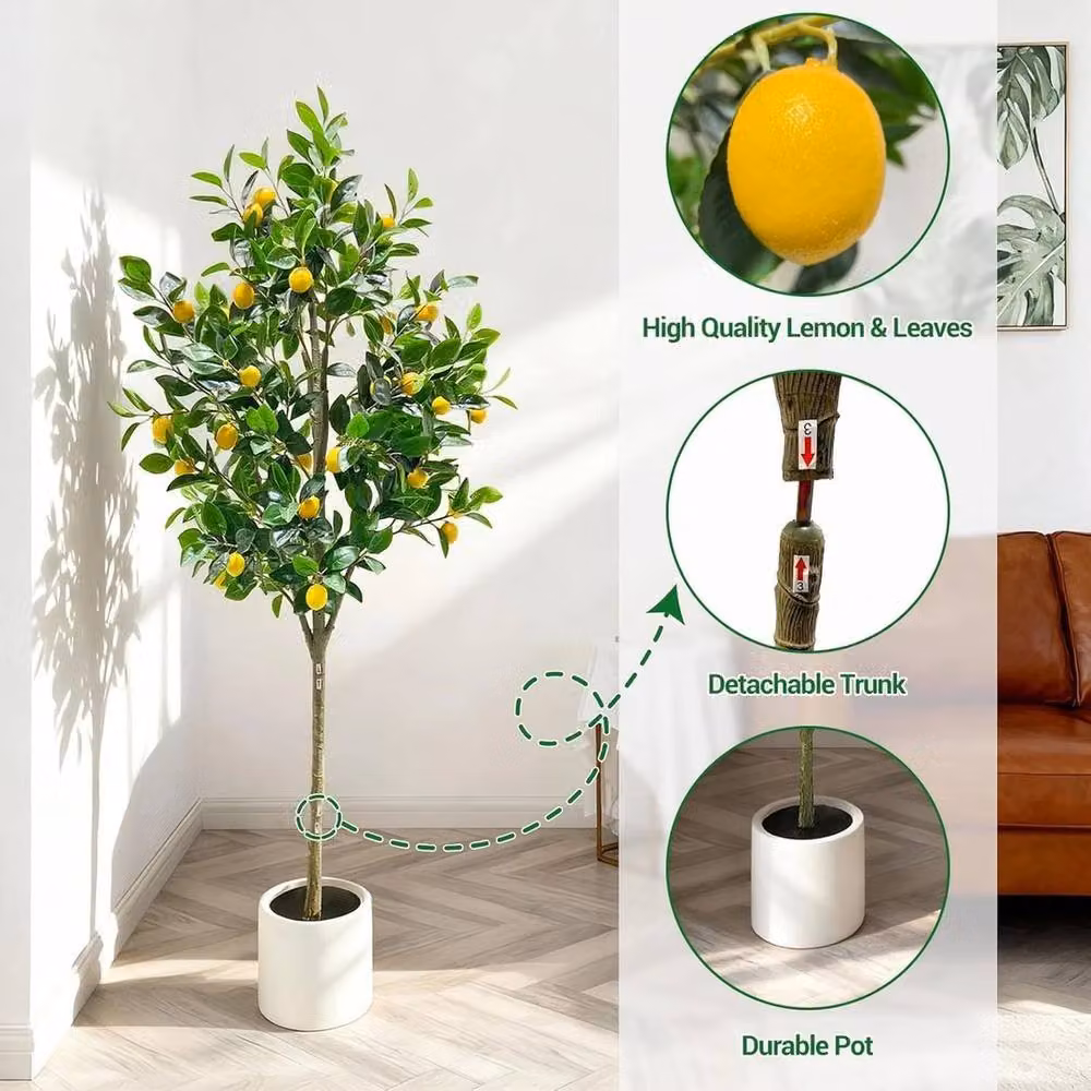 VOGREX 6ft Lifelike Green Artificial Freestanding Tree for Indoor and Outdoor Decor – 3
