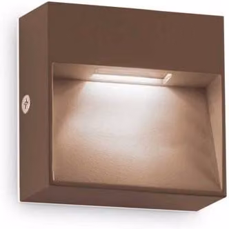 Ideal Lux Dedra Square Flush LED Outdoor Wall Lamp in Brown, 160Lm, 3000K, IP65 – 2